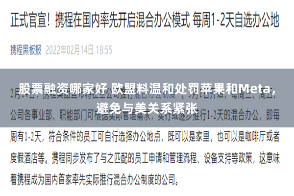 股票融资哪家好 欧盟料温和处罚苹果和Meta，避免与美关系紧张