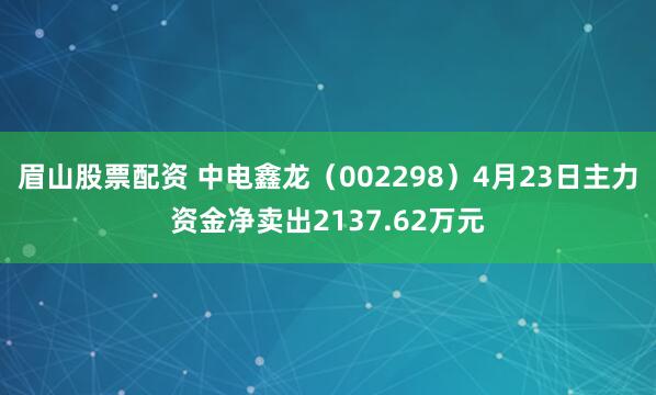 眉山股票配资 中电鑫龙（002298）4月23日主力资金净卖出2137.62万元