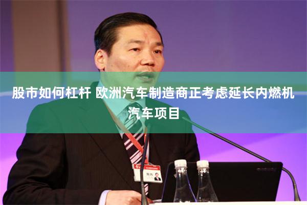 股市如何杠杆 欧洲汽车制造商正考虑延长内燃机汽车项目
